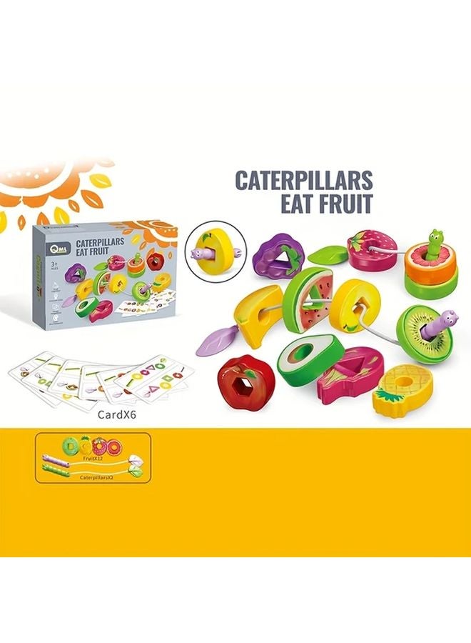 Fruit Skewer Game Beading Kit For Kids With 6 Activity Cards Fine Motor Skills Gift - Image 4